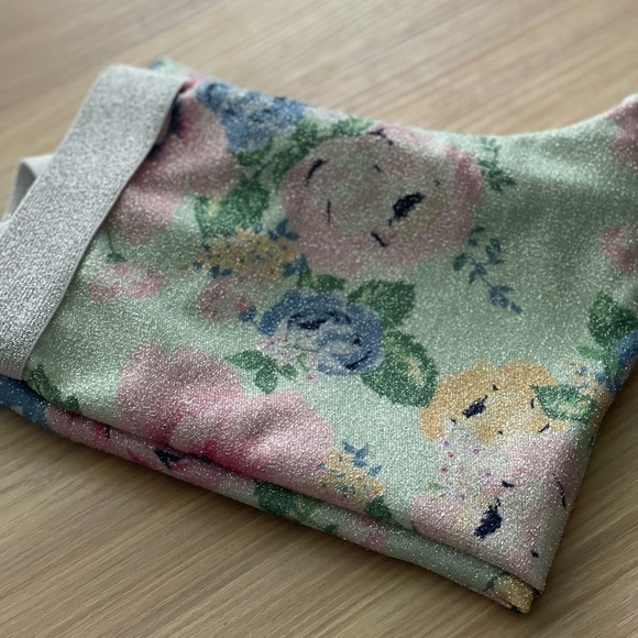 𝅺H&M Girls Gray Floral Glitter Legging 8-9 Y - Picture 4 of 4